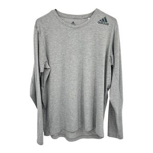 Adidas Freelift Long Sleeve Shirt‎ M Gray Climalite Stretch Workout Athleisure